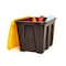 Durabilt Stackable Storage Tote W/ Lid, 18 gal, 22-1/2 in L x 17-1/2 in W x 16-1/2 in H, Black, Yellow 6921GRBKYL.08 - alternate 2