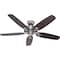 Hunter Decorative Ceiling Fan, 52 in Blade Dia, 5 Blades, 3 Speeds, 120V AC, Brushed Nickel 53241 - alternate 2