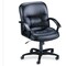 Lorell Managerial Chair Managerial Leather Mid-Back Chairs, Black, Adjustable Arms, 38-1/2" Height, Leather LLR60115 - alternate 2