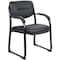 Boss Side Chair, Black Back, 23 in W 24-1/2" L 34-1/2" H, Fixed, Leather Seat B9519 - alternate 2