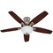 Hunter Decorative Ceiling Fan, 52 in Blade Dia, 5 Blades, 3 Speeds, 120V AC, Brushed Nickel 53090 - alternate 2