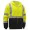 Gss Safety Hi-Vis Zip Front Sweatshirt with Hood, 100% Polyester Fleece, Lime, 2XL 7003-2XL - alternate 3