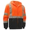 Gss Safety Hi-Vis Zip Front Sweatshirt with Hood, 100% Polyester Fleece, Orange, M 7004-MD - alternate 3