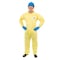 International Enviroguard Chemical Resistant Coveralls, Collared Coverall, 2XL, ChemSplash(R) 1, Elastic Wrist, Open Ankle 7012YS-2XL - alternate 3