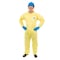 International Enviroguard Chemical Resistant Coveralls, Collared Coverall, M, ChemSplash(R) 1, Elastic Wrist, Open Ankle 7012YS-M - alternate 2