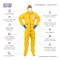 Chemsplash Chemical Resistant Coveralls, Hooded Coverall, M, Nonwoven, Elastic Wrist, Attached Boots Ankle 7019YT-M - alternate 3