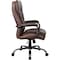 Boss Heavy Duty Double Plush Chair, Brown Back, 33-1/2 in W 31" L 45-1/2" H, Fixed, Leather Seat B991-BB - alternate 4