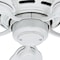 Hunter Decorative Ceiling Fan, 42 in Blade Dia, 5 Blades, 3 Speeds, 120V AC, White, 12.4" W 51059 - alternate 3