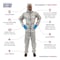 International Enviroguard Chemical Resistant Coveralls, Hooded Coverall, M, ChemSplash(R) 2, Elastic Wrist, Open Ankle, Gray 7215GT-M - alternate 3