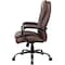 Boss Heavy Duty Double Plush Chair, Brown Back, 33-1/2 in W 31" L 45-1/2" H, Fixed, Leather Seat B991-BB - alternate 3