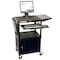 Luxor Adjust-Height Steel AV Cart, Pullout Keyboard Tray, Cabinet, Drop Leaf AVJ42KBCDL - alternate 3