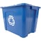 Rubbermaid Commercial 14 gal Rectangular Recycling Bin, Open Top, Satin Black/Satin Black, 1 Openings FG571473BLUE - alternate 3