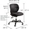 Safco Fabric Task Chair, 21-, No Arm, Black 3397BL - alternate 6