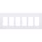Lutron Designer Wall Plates, Number of Gangs: 6 Thermoset, Gloss Finish, White CW-6-WH - alternate 2
