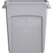 Rubbermaid Commercial Slim Jim 16 gal Rectangular Slim-Profile Plastic Can, Gray, None, Plastic, 11 in 1971258 - alternate 3
