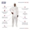 International Enviroguard Disposable Coverallss, Hooded Coverall, M, Microporous Laminate, Elastic Wrist, Serged Seam, White 8019-M - alternate 2