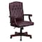 Flash Furniture Executive Chair Fixed Arms, 19-1/2" to 23" Height, Leather, Burgundy LeatherSoft 801L-LF0019-BY-LEA-GG - alternate 2