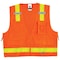 Ergodyne Orange Type R Class 2 Hi-Gloss Surveyors, Poly, Mesh, Zipper Closure, 4 Outside Pockets, Orange 8250ZHG - alternate 1