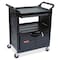 Rubbermaid Commercial Enclosed Service Cart, Plastic, 200 lb Load Capacity, 2 Shelves, 33 5/8 in L, 18 5/8 in W FG345700BLA - alternate 9