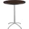 Iceberg CafeWorks Cafe/Breakroom Table, Walnut Top, Silver Frame, 36 in Dia x 42 in H 65664 - alternate 6