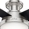 Hunter Decorative Ceiling Fan, Low Pro, 44 in Blade Dia, 3 Blades, 3 Speeds, 120, Brushed Nickel 59243 - alternate 2