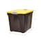 Durabilt Stackable Storage Tote W/ Lid, 22 gal, 23-3/4 in L x 18 in W x 17-1/4 in H, Black, Yellow, Gray 8520GRBKYL.08 - alternate 2