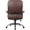 Boss Heavy Duty Double Plush Chair, Brown Back, 33-1/2 in W 31" L 45-1/2" H, Fixed, Leather Seat B991-BB - alternate 5