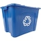 Rubbermaid Commercial 14 gal Rectangular Recycling Bin, Open Top, Satin Black/Satin Black, 1 Openings FG571473BLUE - alternate 7