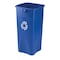 Rubbermaid Commercial 23 gal Square Recycling Bin, Open Top, Bronze Vein/Satin Brass, Plastic, 1 Openings FG356973BLUE - alternate 3