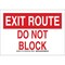 Brady Exit Route, Do Not Block, 7 in x 10 in, Rectangle, Polyester, 127172 127172 - alternate 2