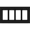 Lutron Designer Wall Plates, Number of Gangs: 4 Thermoset, Gloss Finish, Black CW-4-BL - alternate 2