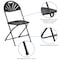 Flash Furniture Black Plastic Folding Chair, PK8 8-LE-L-4-BK-GG - alternate 9
