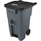 Rubbermaid Commercial BRUTE 50 gal Rectangular Rolling Plastic Can, Gray, Foot Pedal, Plastic, 23 3/8 in 1971956 - alternate 2