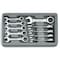 Gearwrench 10 Piece 72-Tooth 12 Point Stubby Ratcheting Combination Metric Wrench Set 9520D - alternate 1