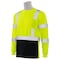 Deltaplus Hi-Vis Long Sleeve Shirt w/ Black Bottom, 3, Type R, Class 3, Lime, Xl 64036 - alternate 2