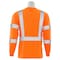 Deltaplus Hi-Vis Long Sleeve Shirt w/ Black Bottom, 3, Type R, Class 3, Orange, L 64043 - alternate 2