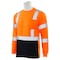 Deltaplus Hi-Vis Long Sleeve Shirt w/ Black Bottom, 3, Type R, Class 3, Orange, L 64043 - alternate 3