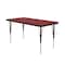 Correll Rectangle Adjustable Height Activity Kids School Table, High Pressure Laminate, Red A2448-REC-35 - alternate 4