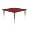 Correll Square Adjustable Height Activity Kids School Table, High Pressure Laminate, Red A3636-SQ-35 - alternate 4