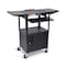 Luxor Adjust-Height Steel AV Cart, Pullout Keyboard Tray, Cabinet, Drop Leaf AVJ42KBCDL - alternate 2