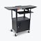 Luxor Adjust-Height Steel AV Cart, Pullout Keyboard Tray, Cabinet, Drop Leaf AVJ42KBCDL - alternate 1