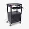 Luxor Adjustable-Height Steel AV Cart with Pullout Keyboard Tray and Cabinet AVJ42KBC - alternate 1