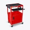 Luxor Adjustable-Height Steel AV Cart with Pullout Keyboard Tray and Cabinet AVJ42KBC-RD - alternate 1