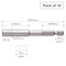 Vessel Power Bit 1/4" Hex B, A/F5.5x75 Nu, PK10 B45AF5575 - alternate 3