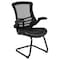 Flash Furniture Black Mesh/Leather Side Chair BL-X-5C-BK-LEA-GG - alternate 9