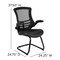 Flash Furniture Black Mesh/Leather Side Chair BL-X-5C-BK-LEA-GG - alternate 6