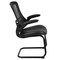 Flash Furniture Black Mesh/Leather Side Chair BL-X-5C-BK-LEA-GG - alternate 4