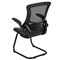 Flash Furniture Black Mesh/Leather Side Chair BL-X-5C-BK-LEA-GG - alternate 5