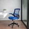 Flash Furniture Desk Chair Blue Mesh Mid-Back Desk Chair, Foam, Mesh, Metal, Plastic, Plywood, Blue Mesh BL-X-5M-BLUE-GG - alternate 1