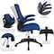 Flash Furniture Desk Chair Blue Mesh Mid-Back Desk Chair, Foam, Mesh, Metal, Plastic, Plywood, Blue Mesh BL-X-5M-BLUE-GG - alternate 4